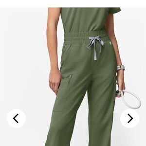 ReSurge Olive Green Wide Leg Scrub Pants